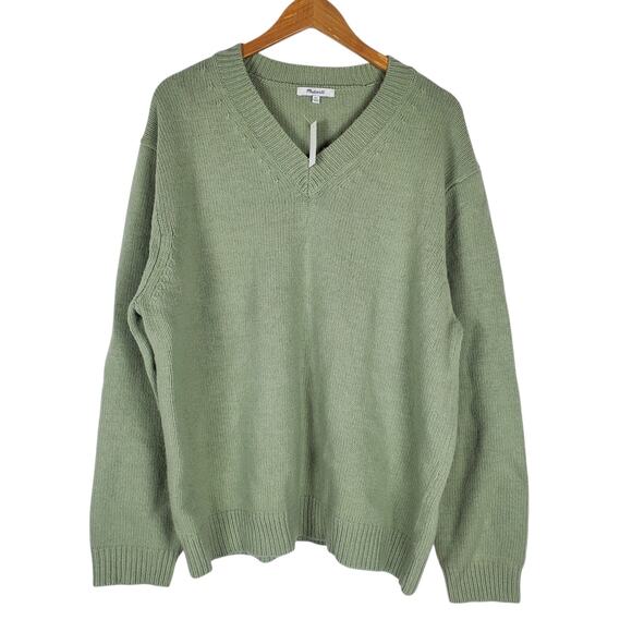 Madewell Other - NEW Madewell Wool Blend V-neck Sweater Mens XL Green Pullover Long Sleeve Knit